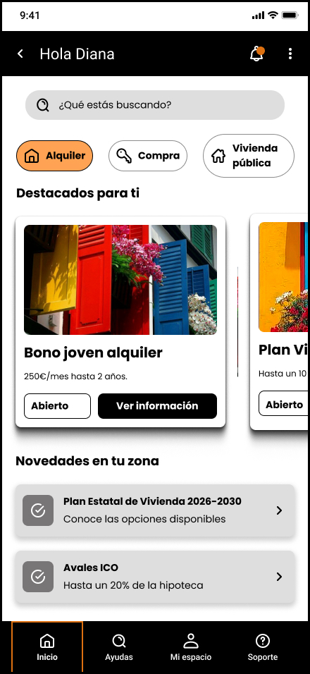 Home usuario logueado