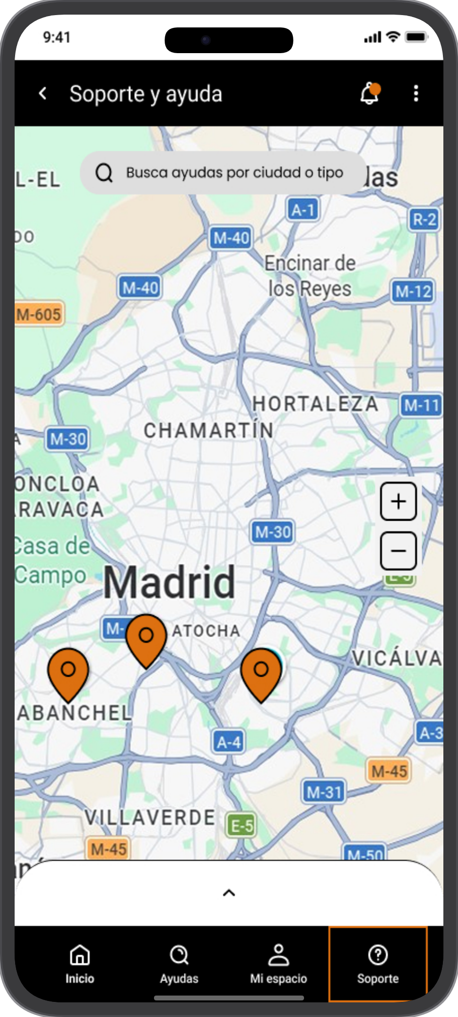 Mapa de puntos de atención físicos